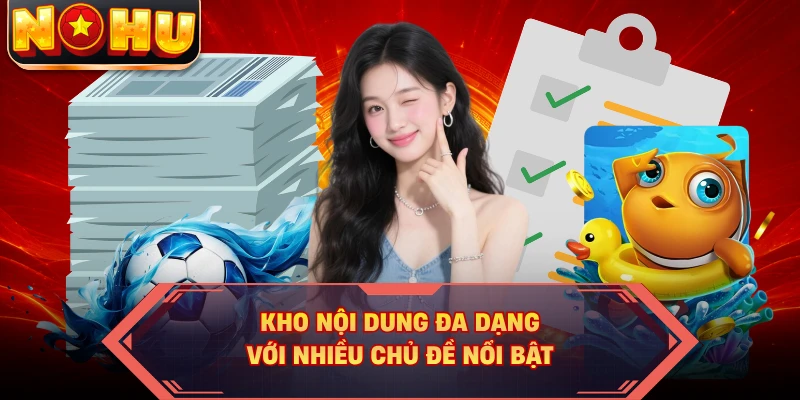 Kho nội dung đa dạng với nhiều chủ đề nổi bật